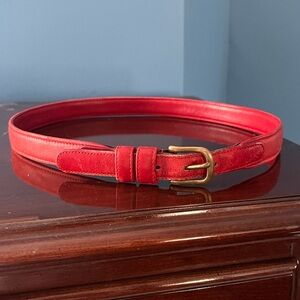Coach Red Leather Belt with Gold Buckle, archive